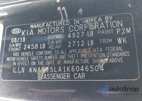 2019 Kia Stinger z USA, uszkodzony, nr VIN KNAE15LA1K6046504